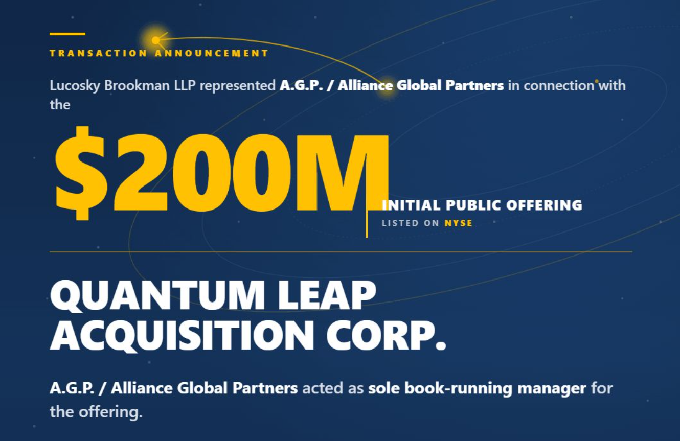Quantum Leap Acquisition Corp Closes $200 Million Initial Public